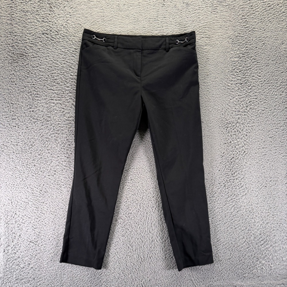 7th Avenue Pant Womens 12 Black Cotton Dress Straight Business Formal Stretch